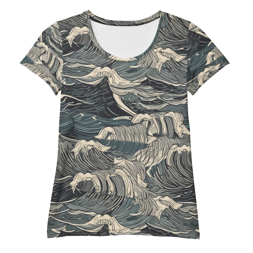 Moonlit Breakers on Women's Athletic T-Shirt — Front