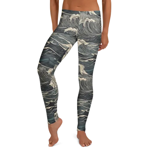 Moonlit Breakers on a Leggings