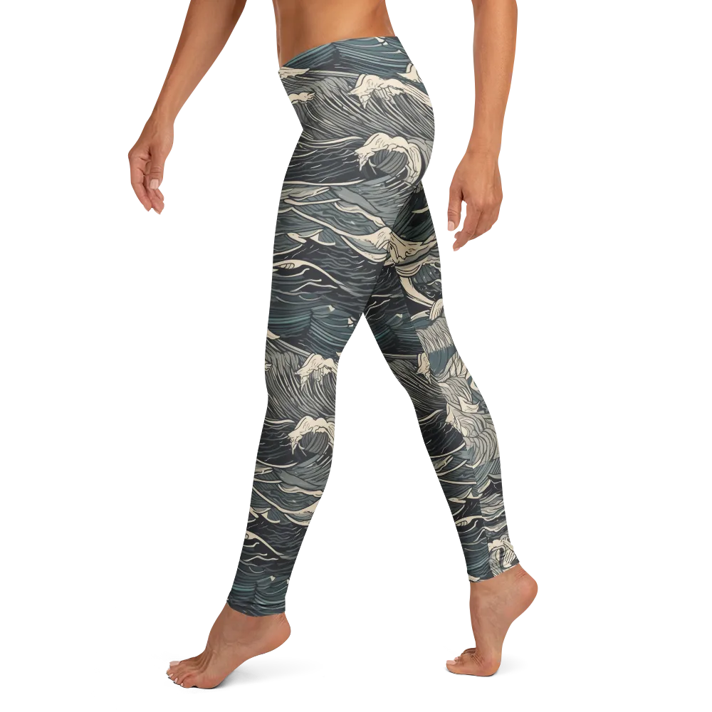 Moonlit Breakers on Leggings — Left