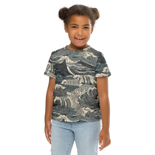 Moonlit Breakers on a Kids Crew Neck T-Shirt