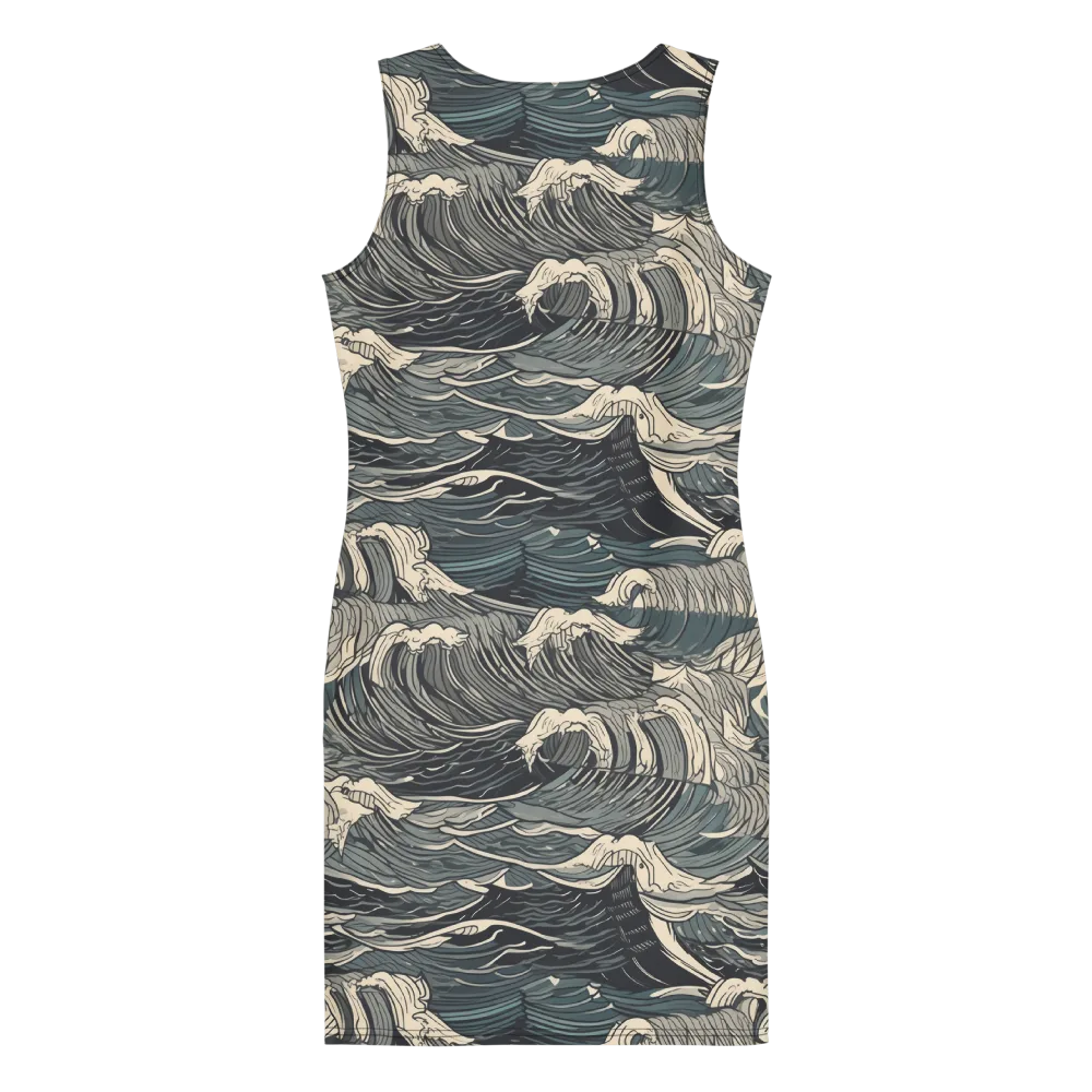 Moonlit Breakers on Bodycon Dress — Back