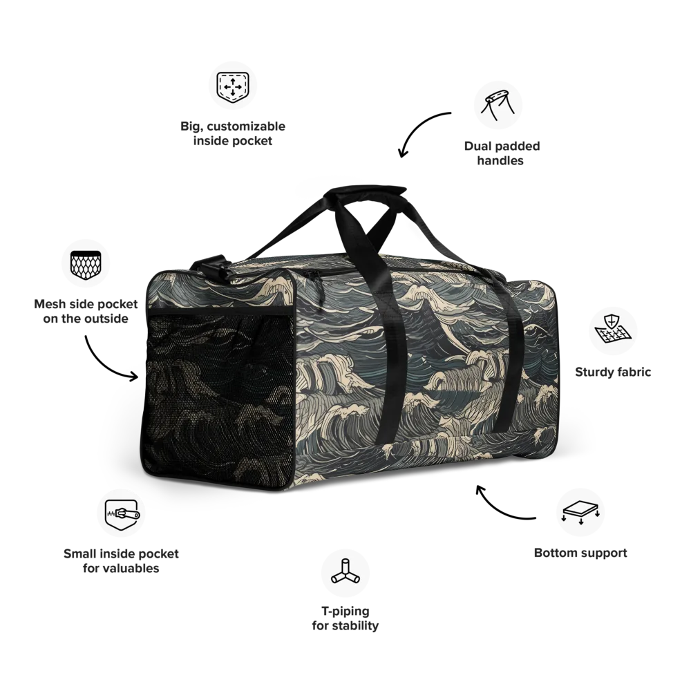 Moonlit Breakers on Duffle Bag — Right Front