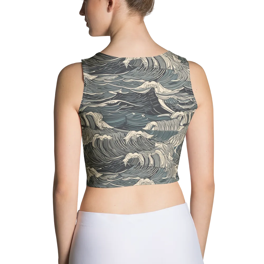 Moonlit Breakers on Crop Top — Back
