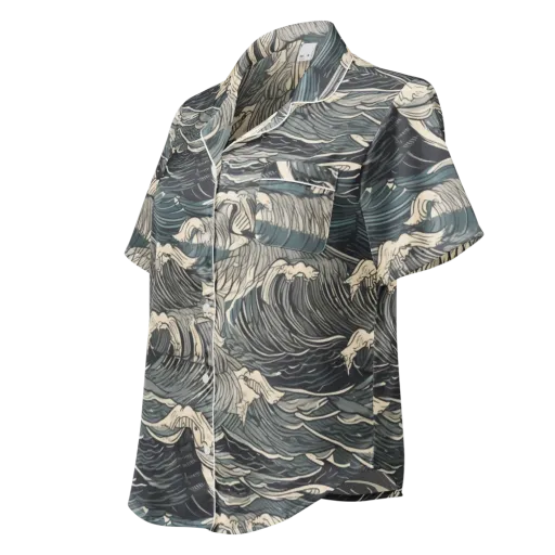 Moonlit Breakers on a Women's Short Sleeve Pajama Top