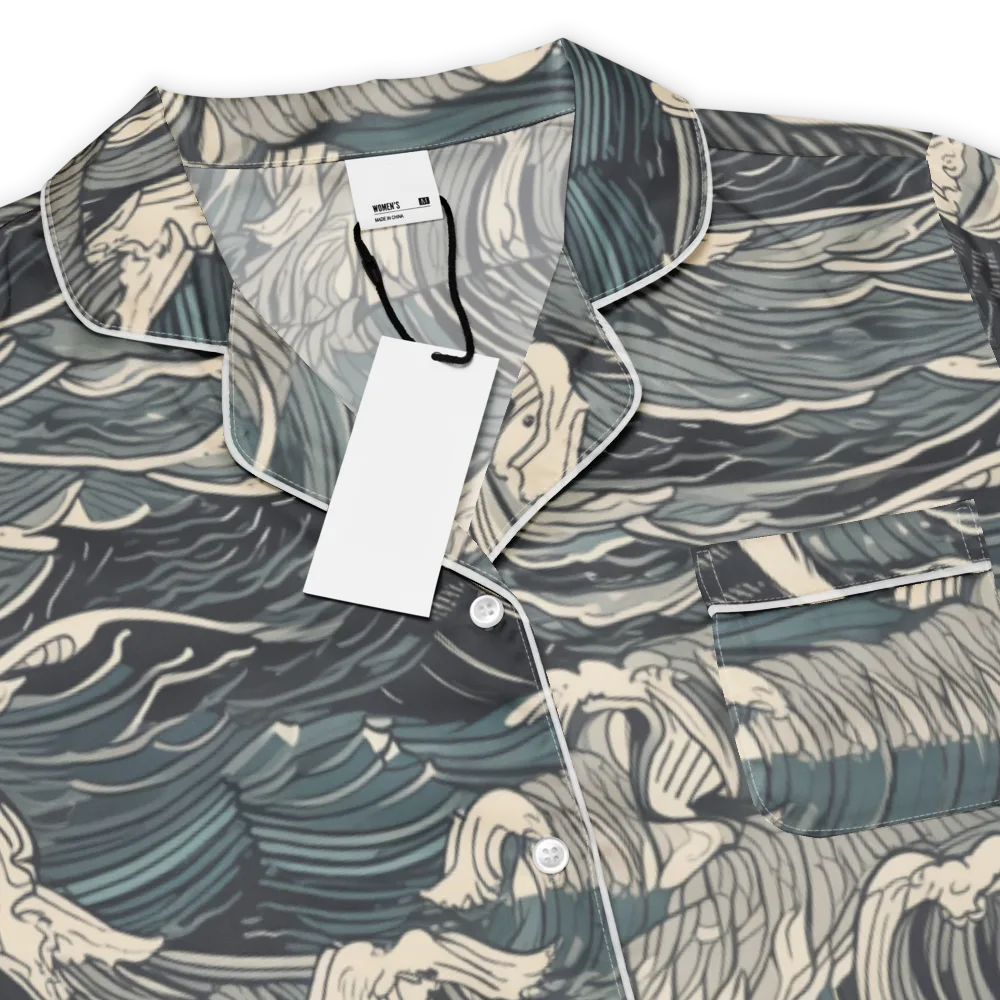 Moonlit Breakers on Women's Short Sleeve Pajama Top — Product details