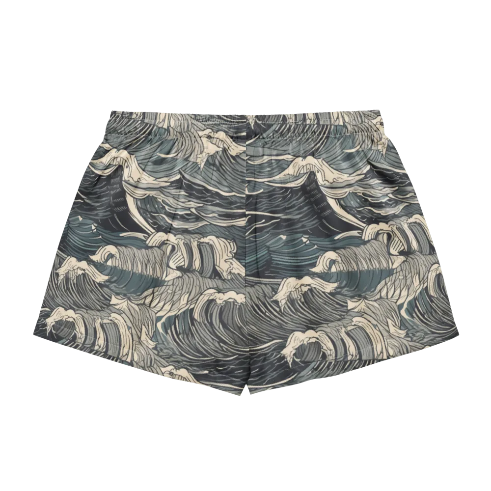Moonlit Breakers on Women's Pajama Shorts — Back