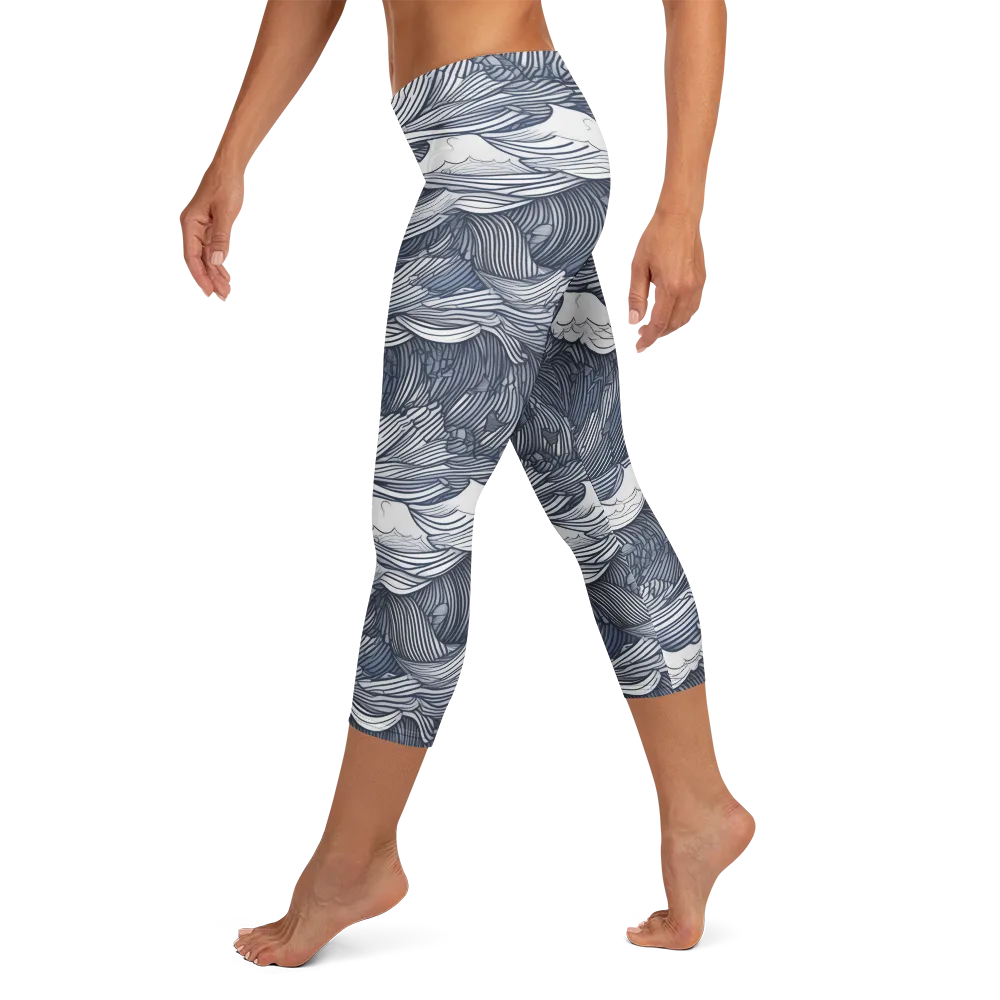 Indigo Swell on Capri Leggings — Left