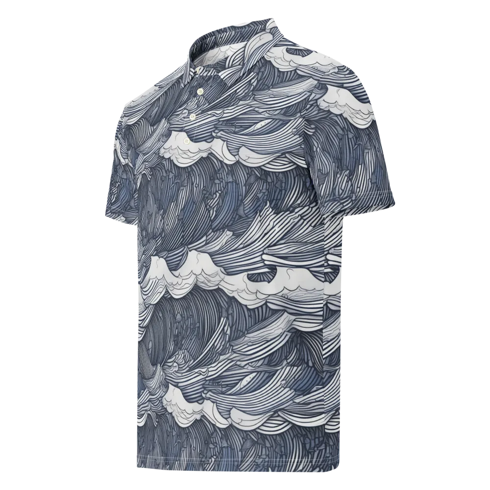 Indigo Swell on Men's Slim Fit Polo Shirt — Left Front