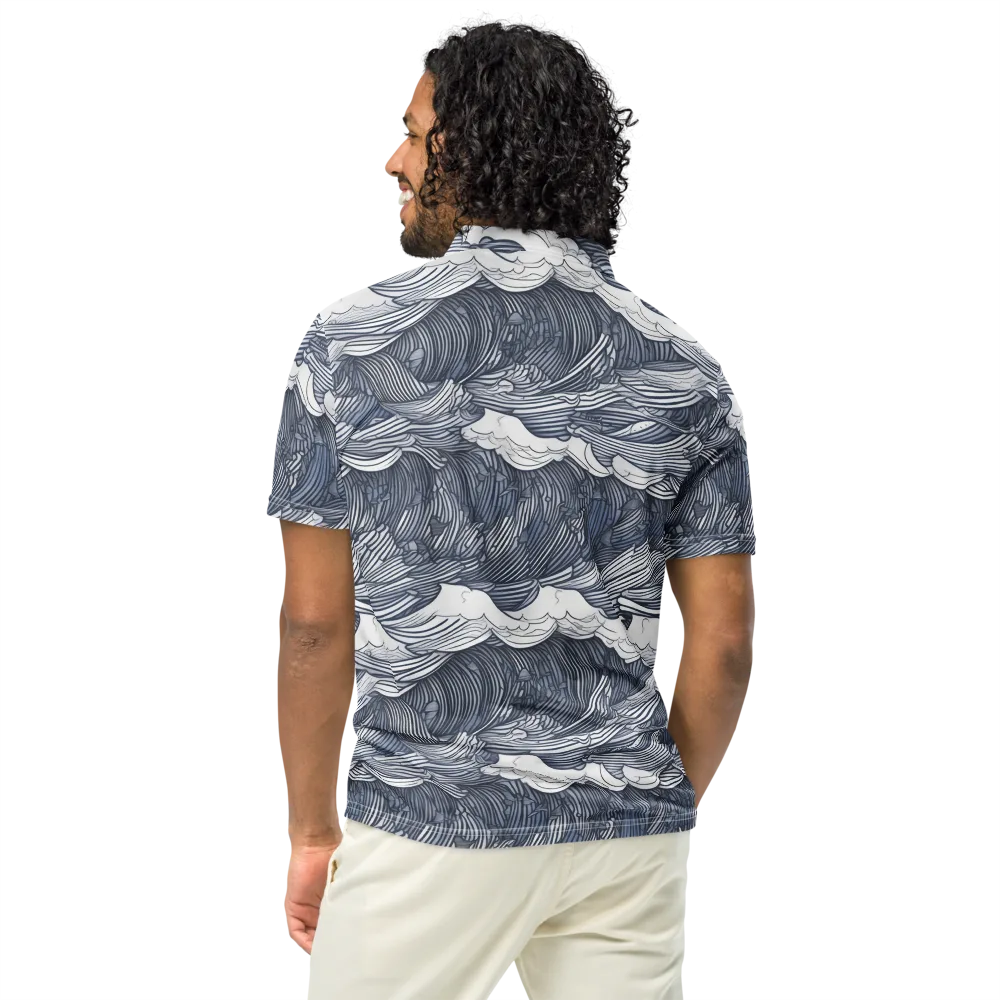Indigo Swell on Men's Slim Fit Polo Shirt — Back
