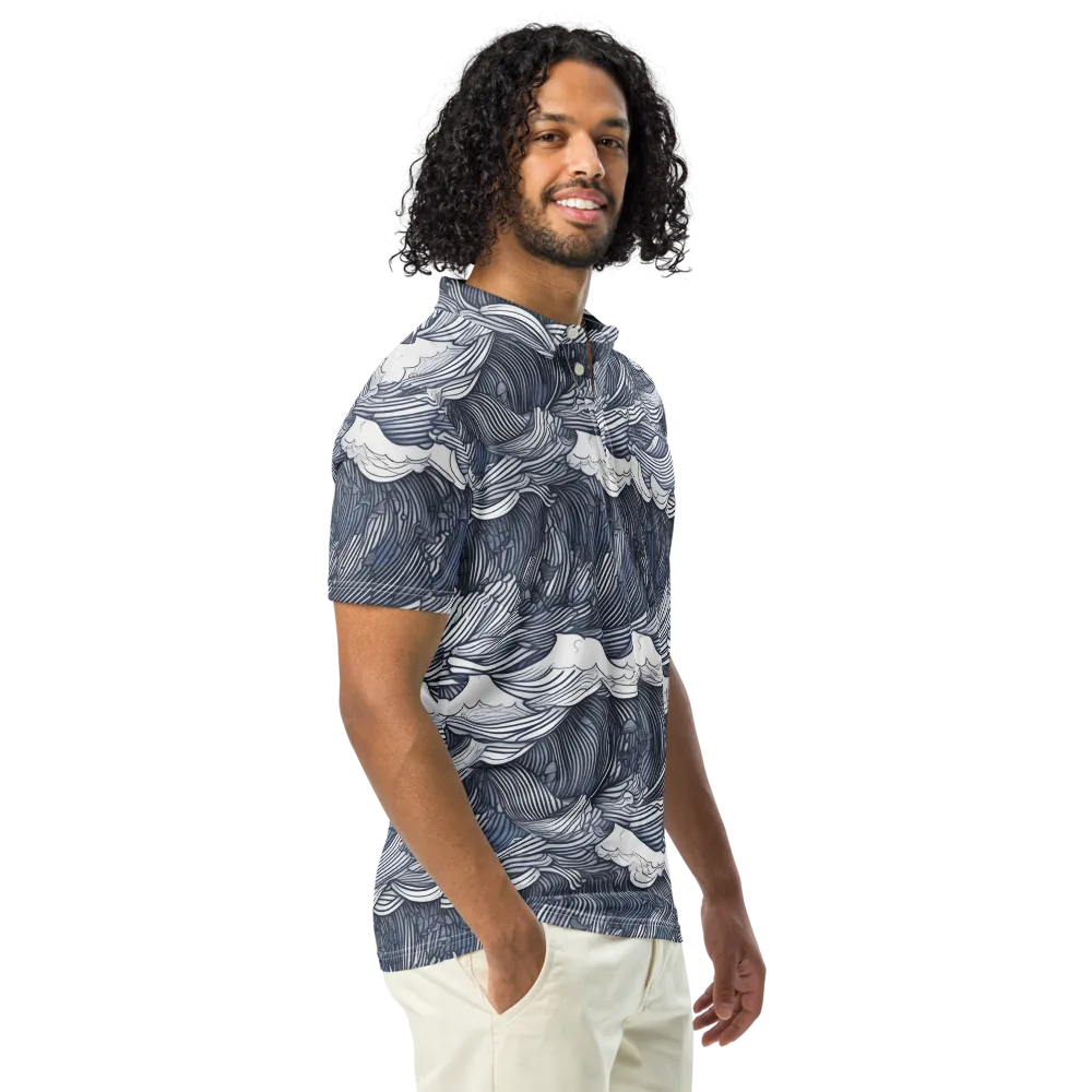Indigo Swell on Men's Slim Fit Polo Shirt — Right Front