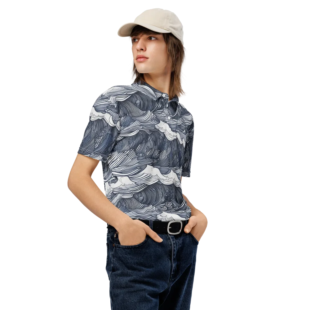 Indigo Swell on Men's Slim Fit Polo Shirt — Right Front
