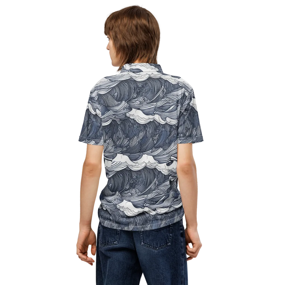 Indigo Swell on Men's Slim Fit Polo Shirt — Back