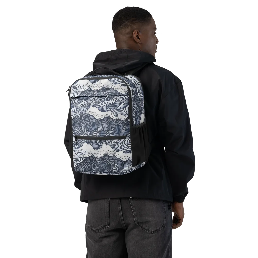 Indigo Swell on Utility Backpack — Back