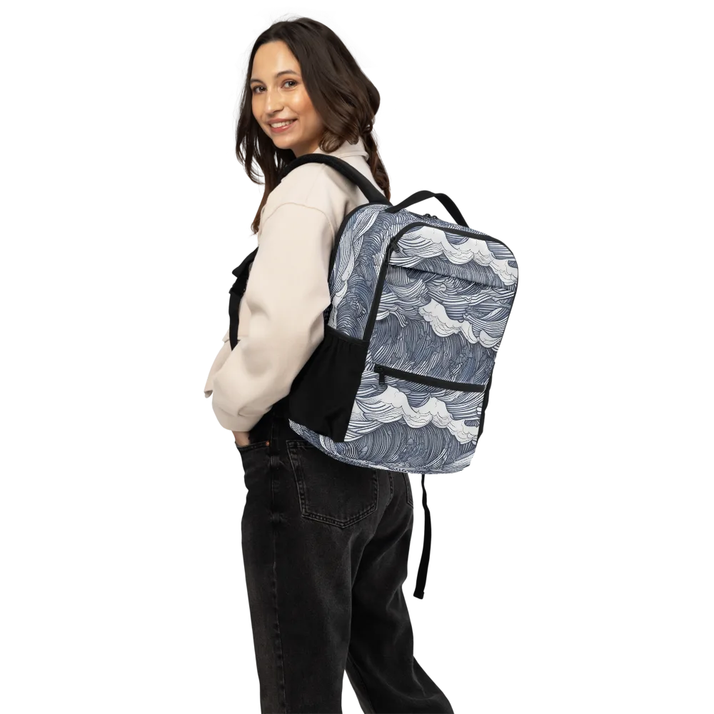 Indigo Swell on Utility Backpack — Back