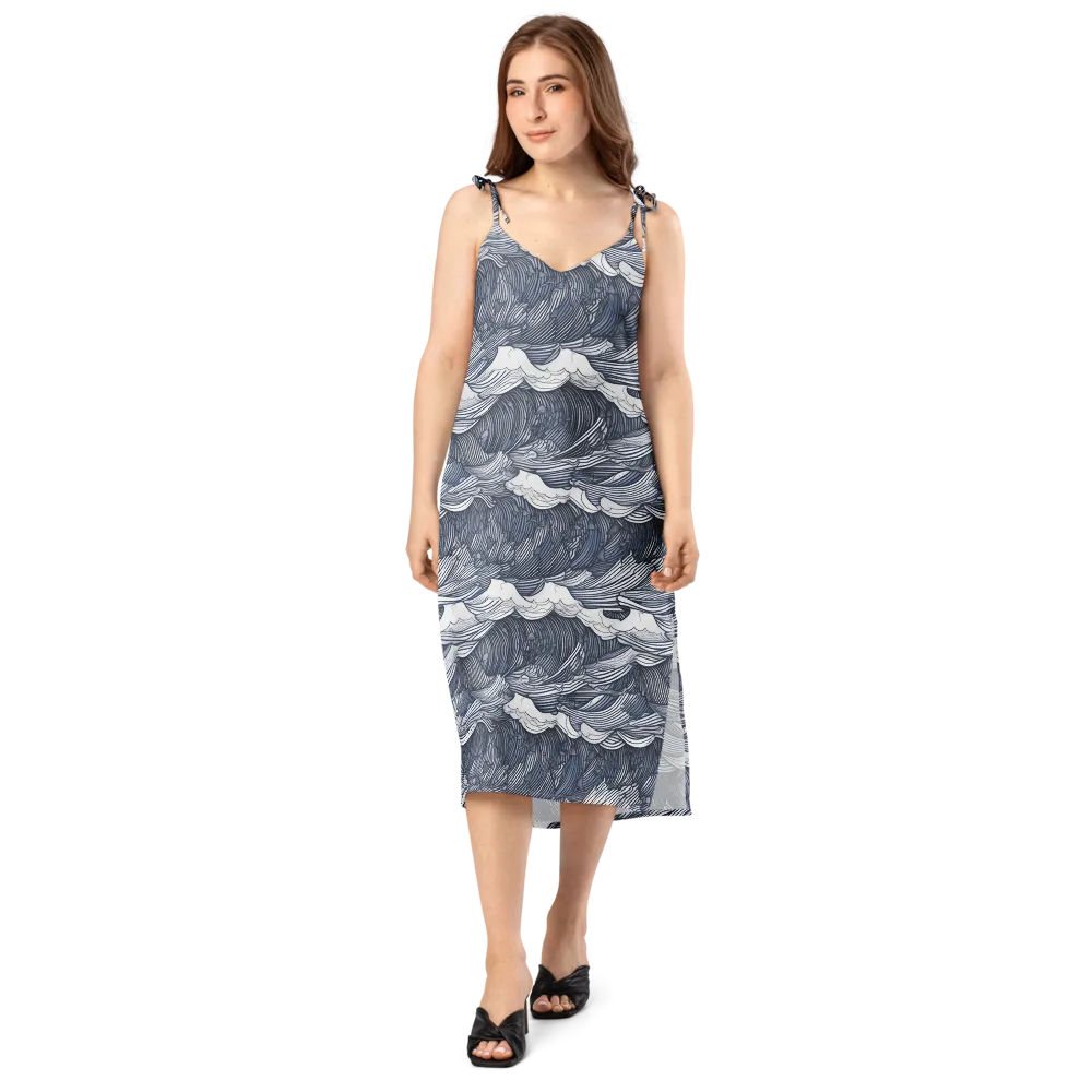 Indigo Swell on Slip Dress — Front