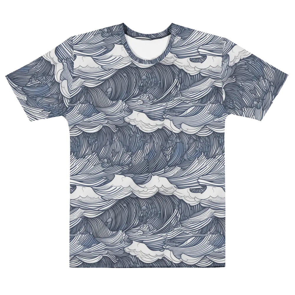 Indigo Swell on Men's Cotton Crew Neck T-Shirt — Front