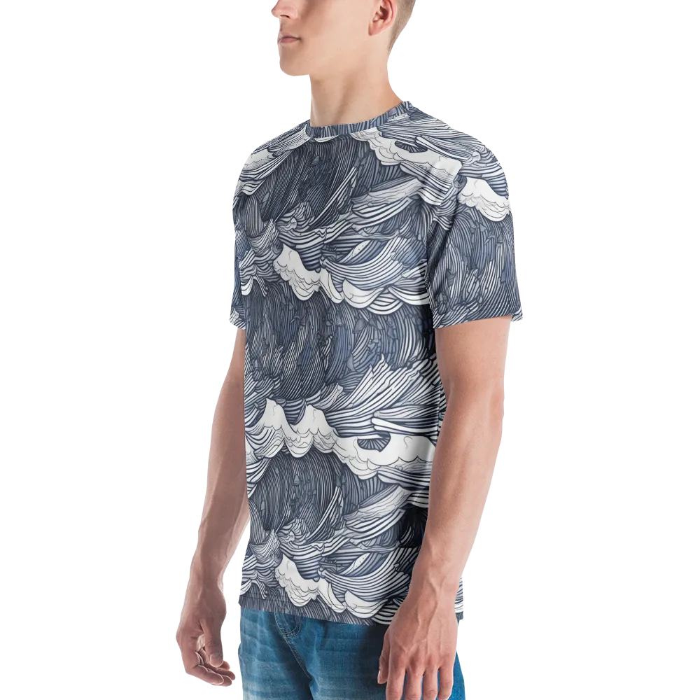 Indigo Swell on Men's Crew Neck T-Shirt — Left