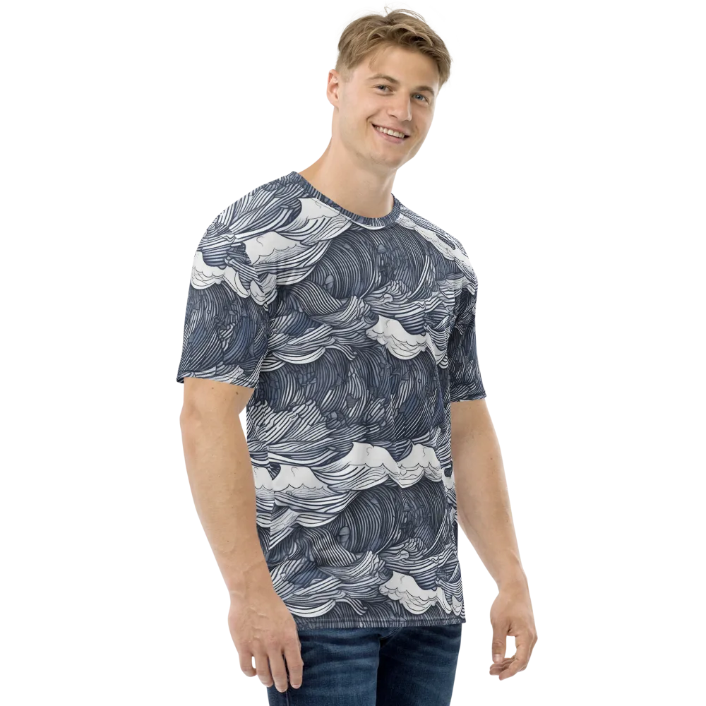 Indigo Swell on Men's Crew Neck T-Shirt — Right