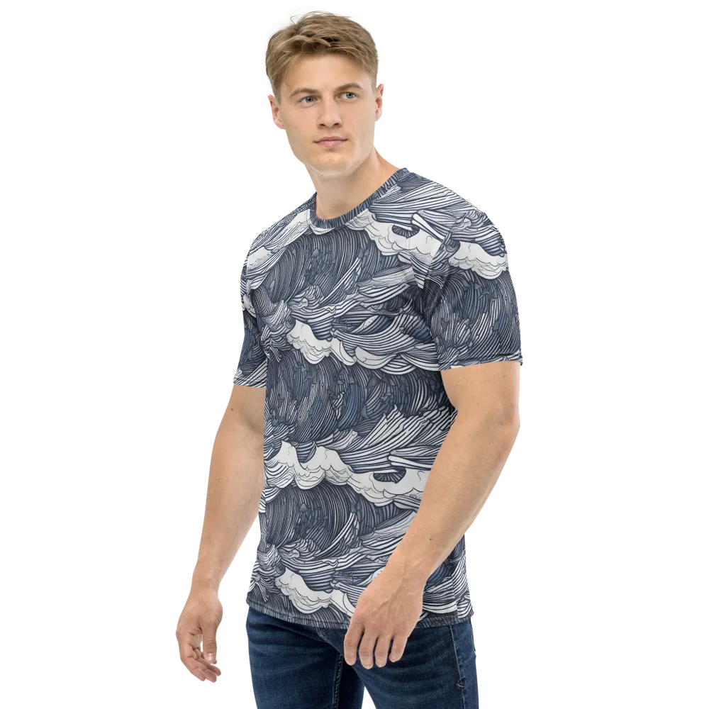 Indigo Swell on Men's Crew Neck T-Shirt — Left