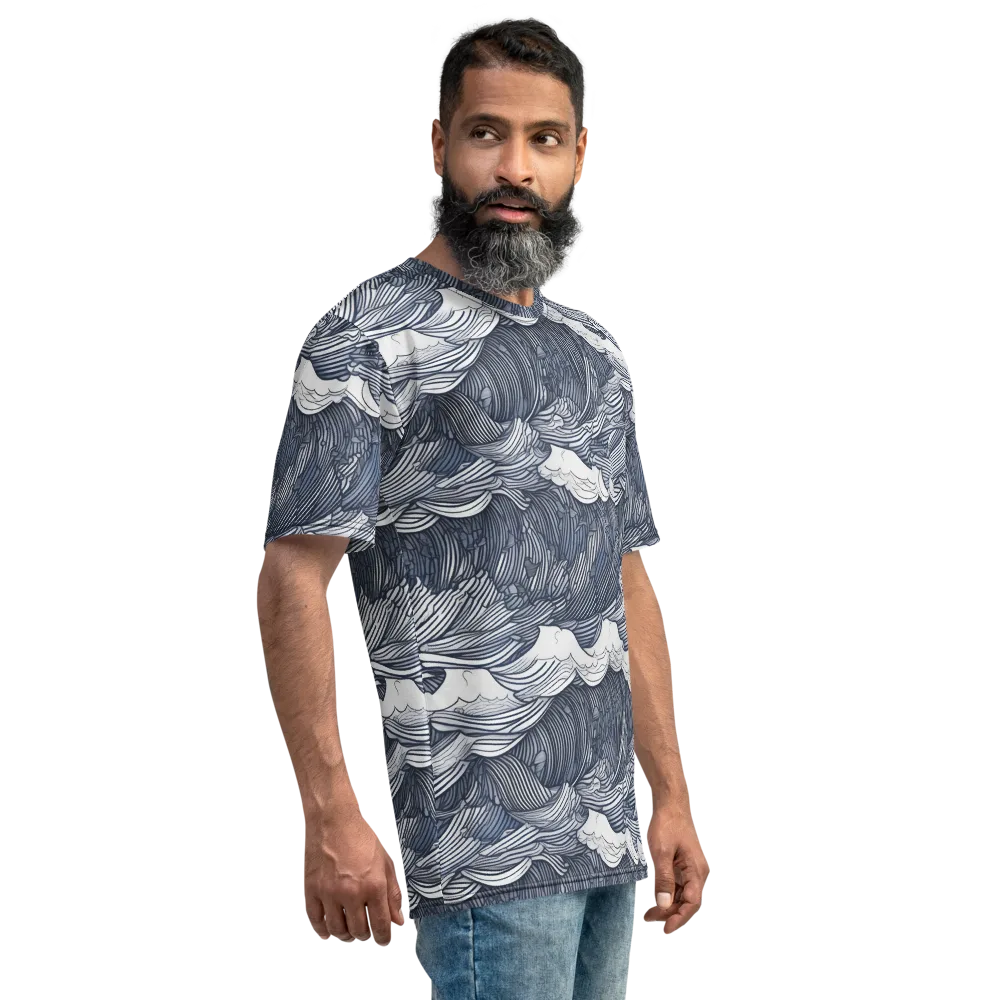 Indigo Swell on Men's Crew Neck T-Shirt — Right