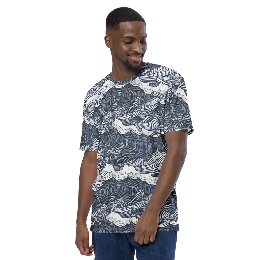 Indigo Swell on Men's Crew Neck T-Shirt — Left