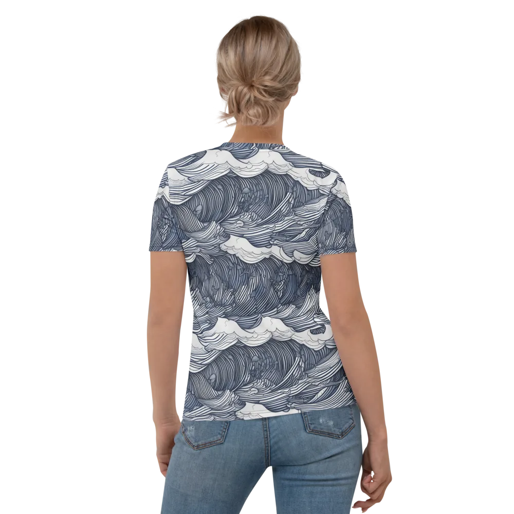Indigo Swell on Women's Crew Neck T-Shirt — Back