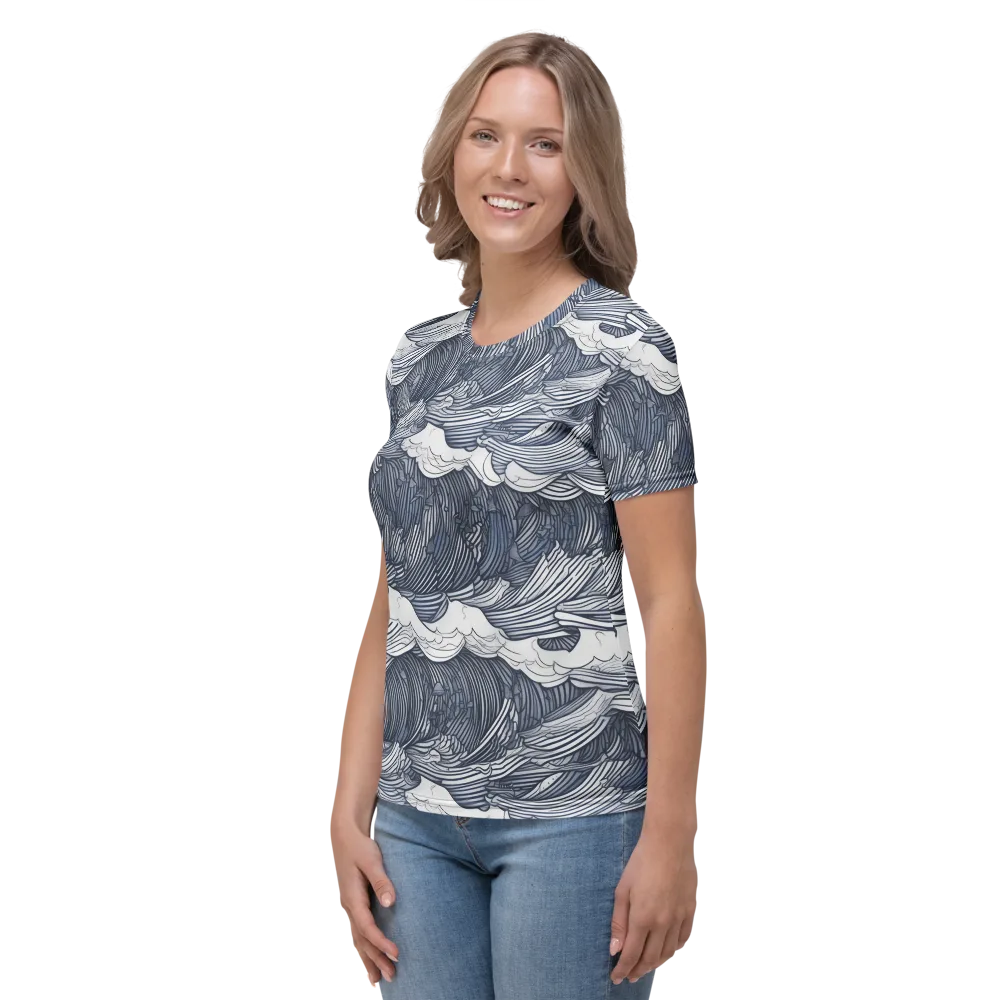 Indigo Swell on Women's Crew Neck T-Shirt — Left