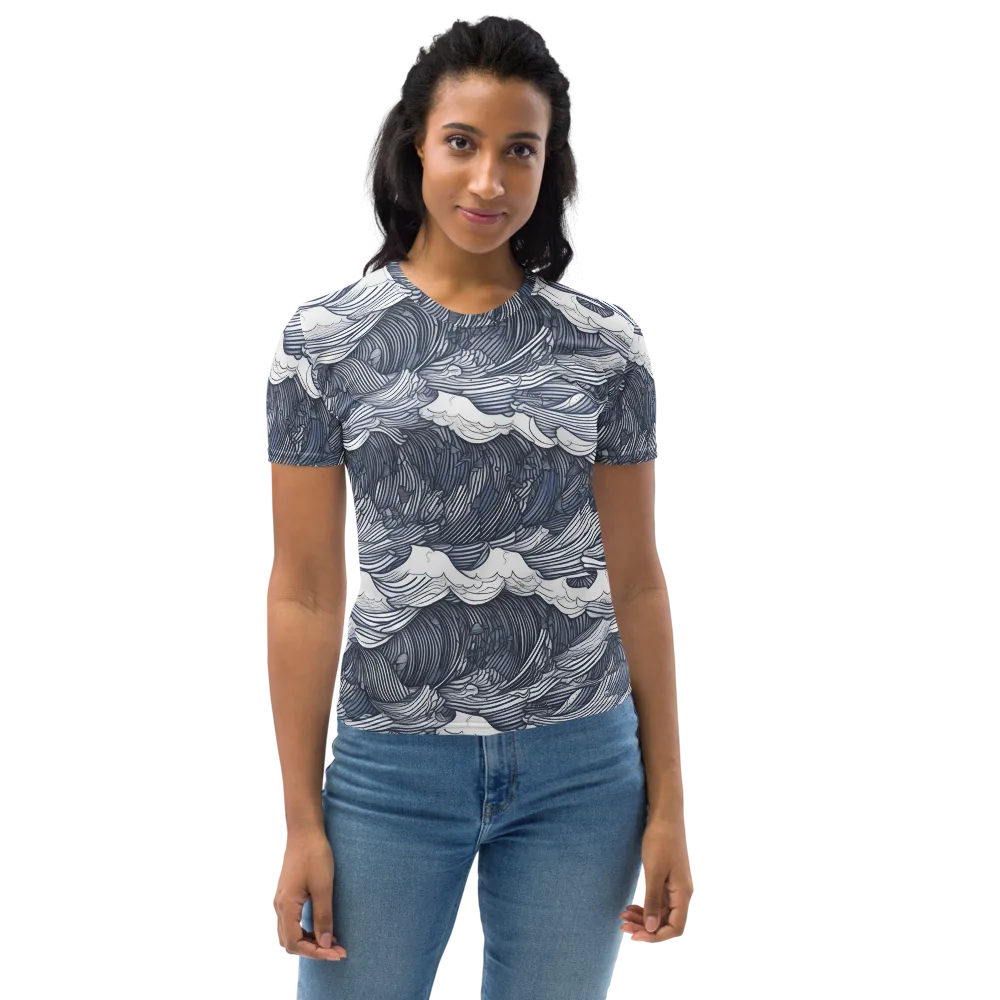 Indigo Swell on Women's Crew Neck T-Shirt — Front