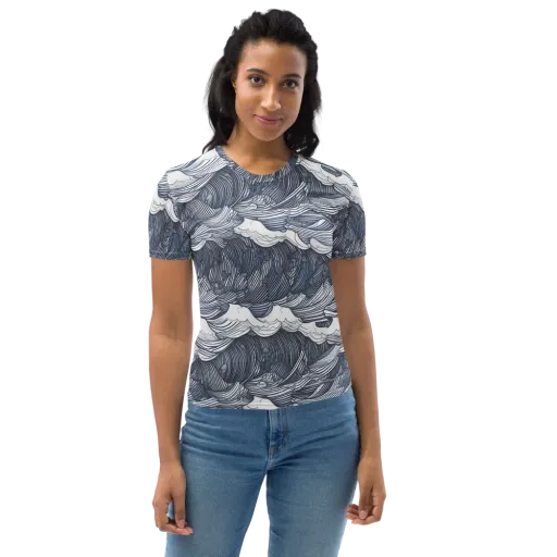 Indigo Swell on a Women's Crew Neck T-Shirt