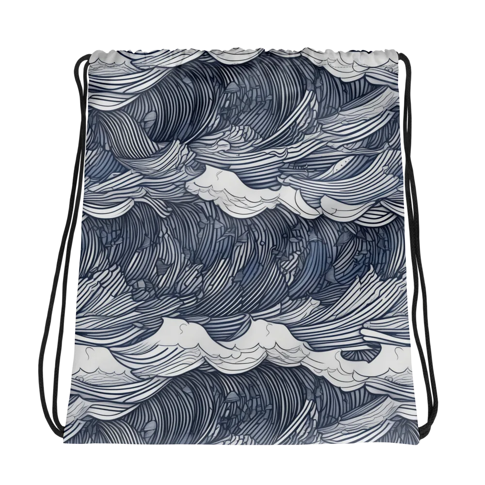 Indigo Swell on Drawstring Bag — Photo