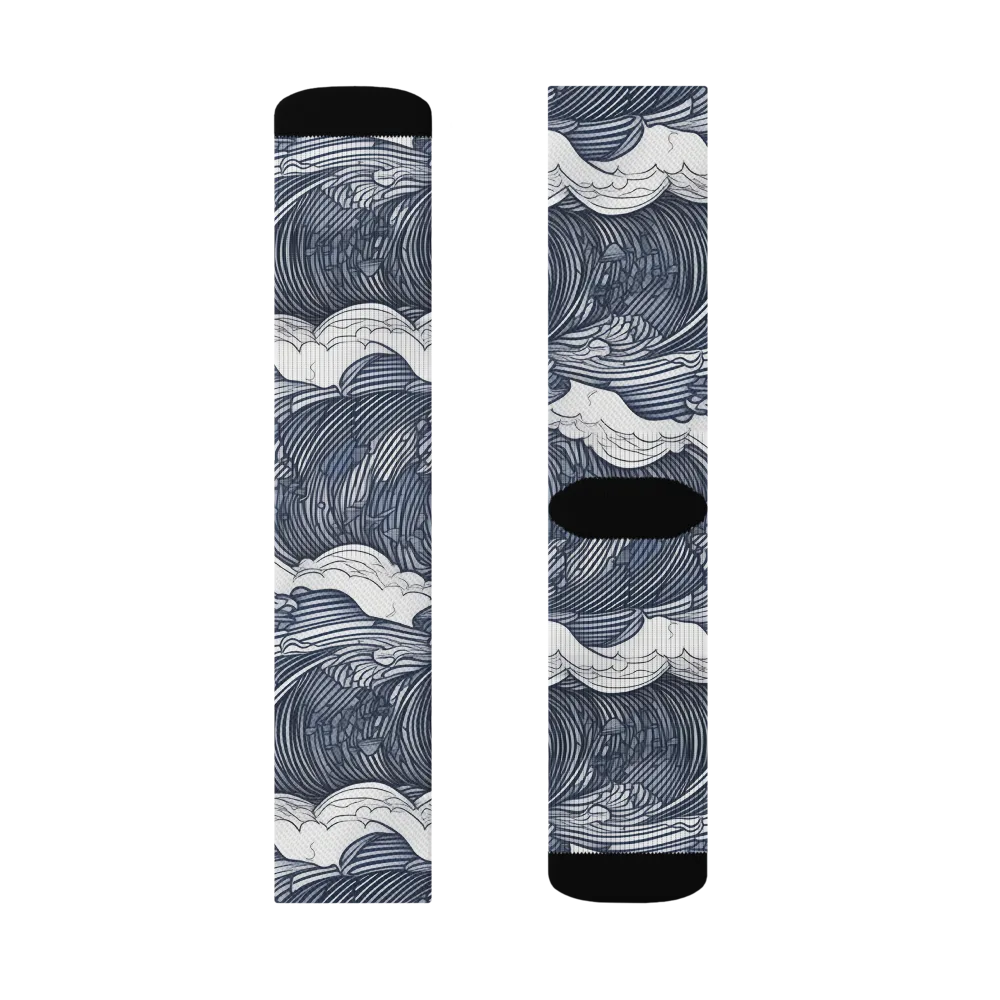 Indigo Swell on Socks — Right Sock