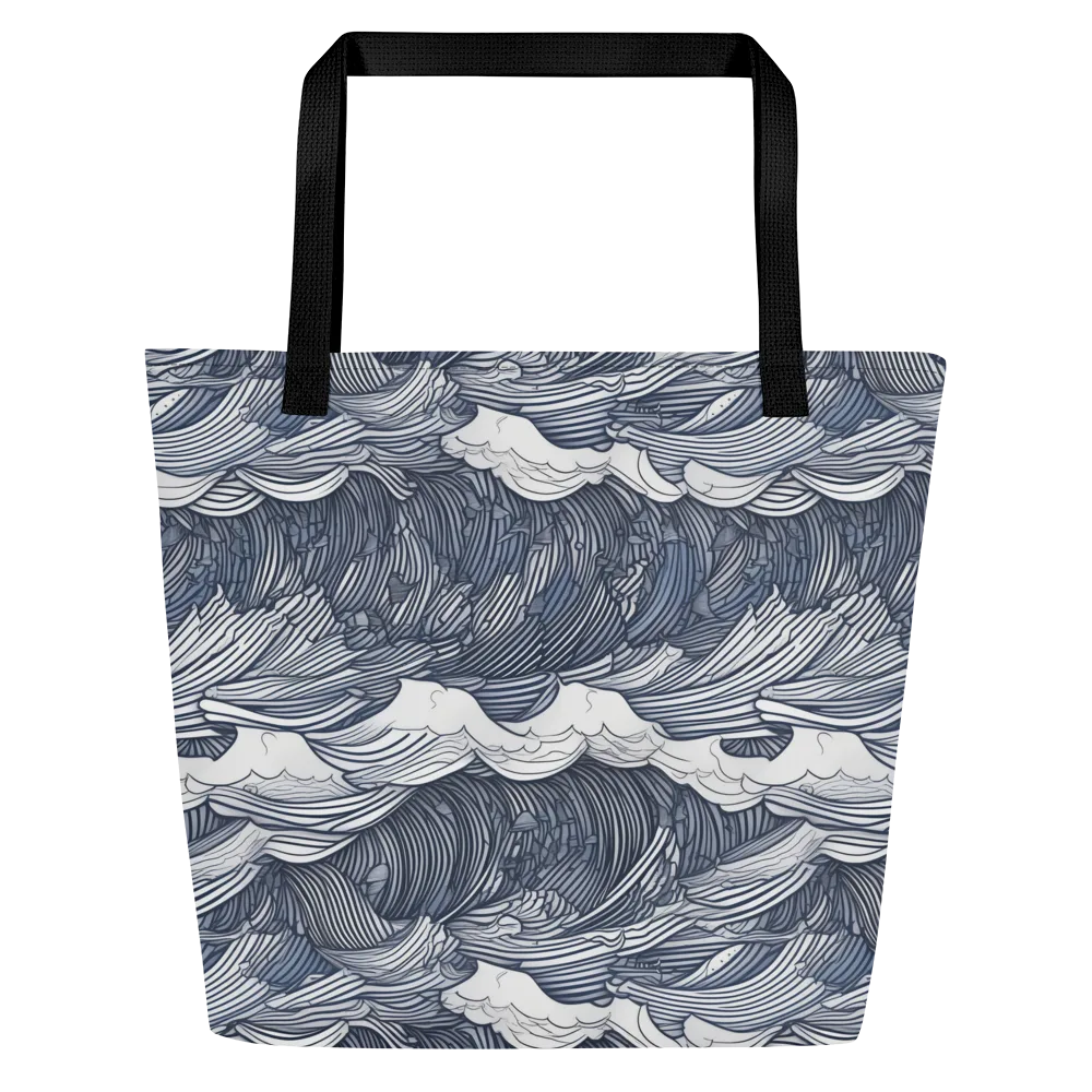Indigo Swell on Large Tote Bag W/ Pocket — Front