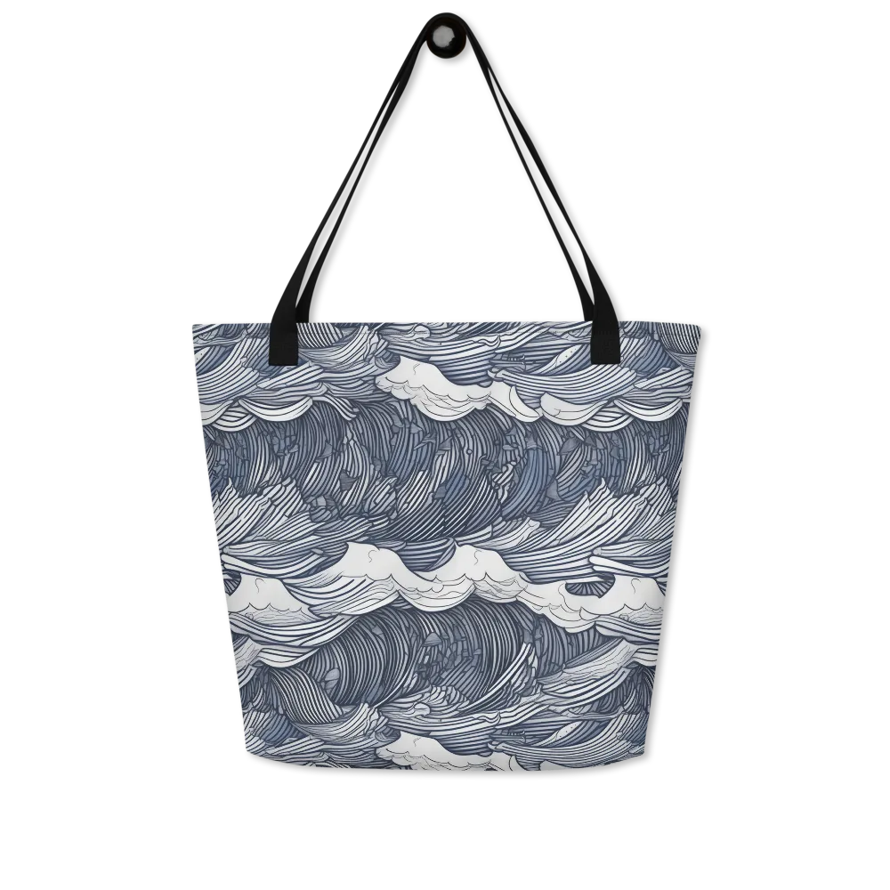 Indigo Swell on Large Tote Bag W/ Pocket — Front