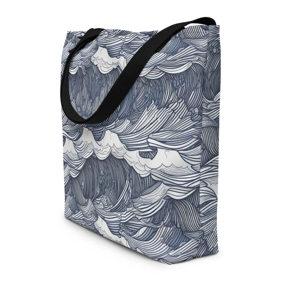 Indigo Swell on Large Tote Bag W/ Pocket — Front