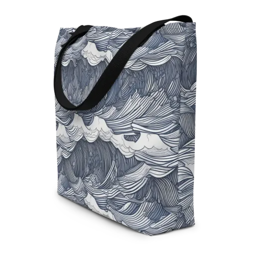 Indigo Swell on a Large Tote Bag W/ Pocket