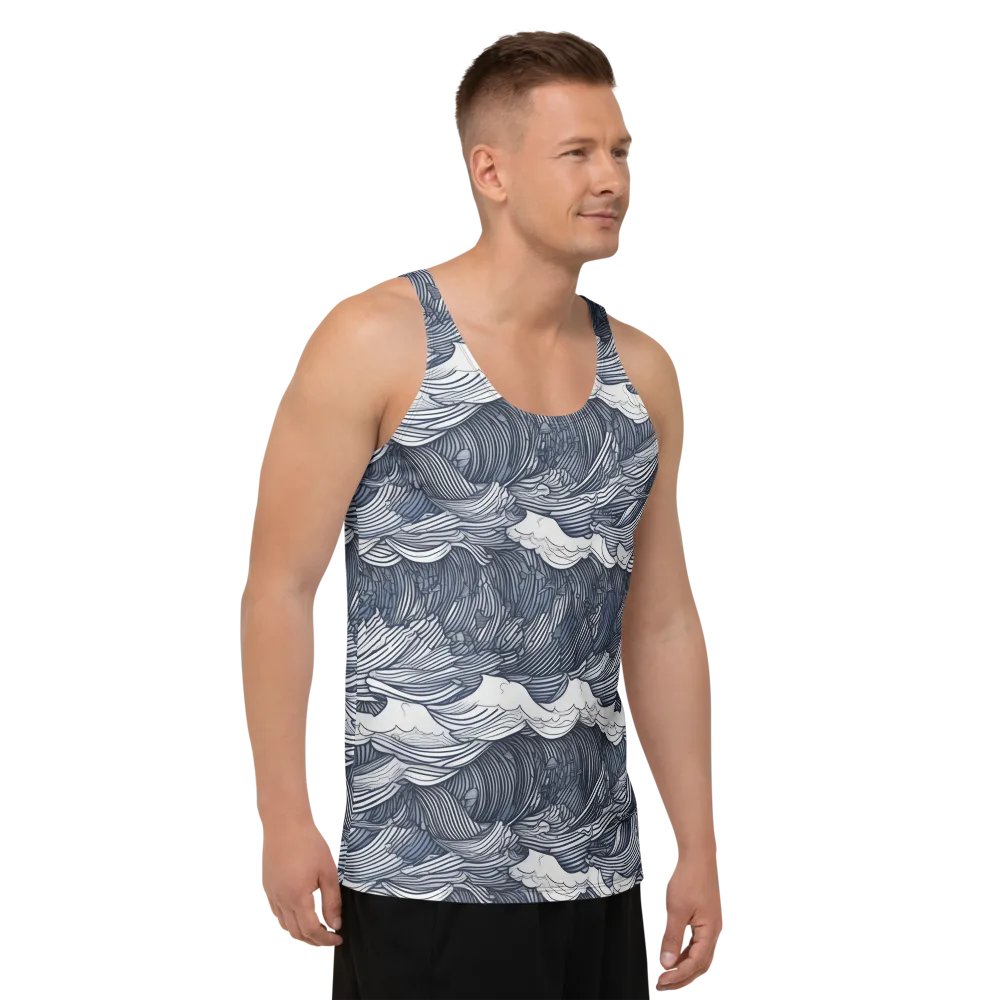 Indigo Swell on Men's Tank Top — Right Front