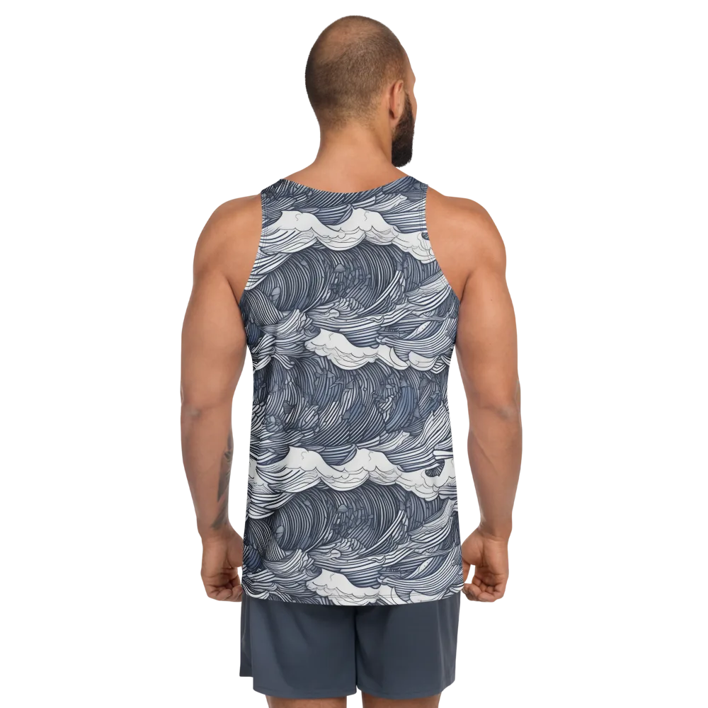 Indigo Swell on Men's Tank Top — Back