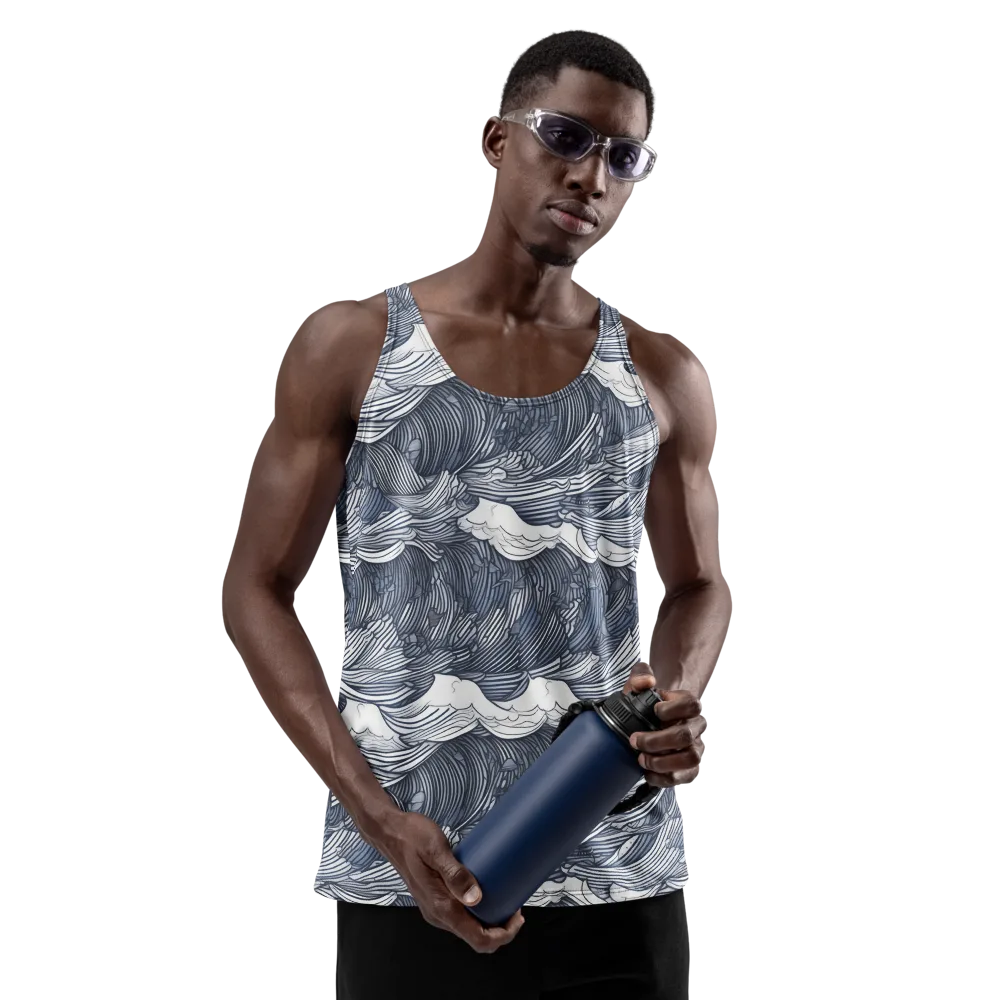 Indigo Swell on Men's Tank Top — Front