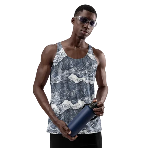 Indigo Swell on a Men's Tank Top