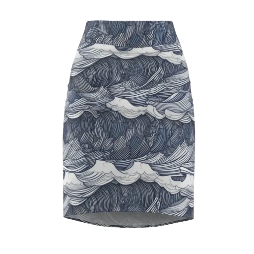 Indigo Swell on a Pencil Skirt