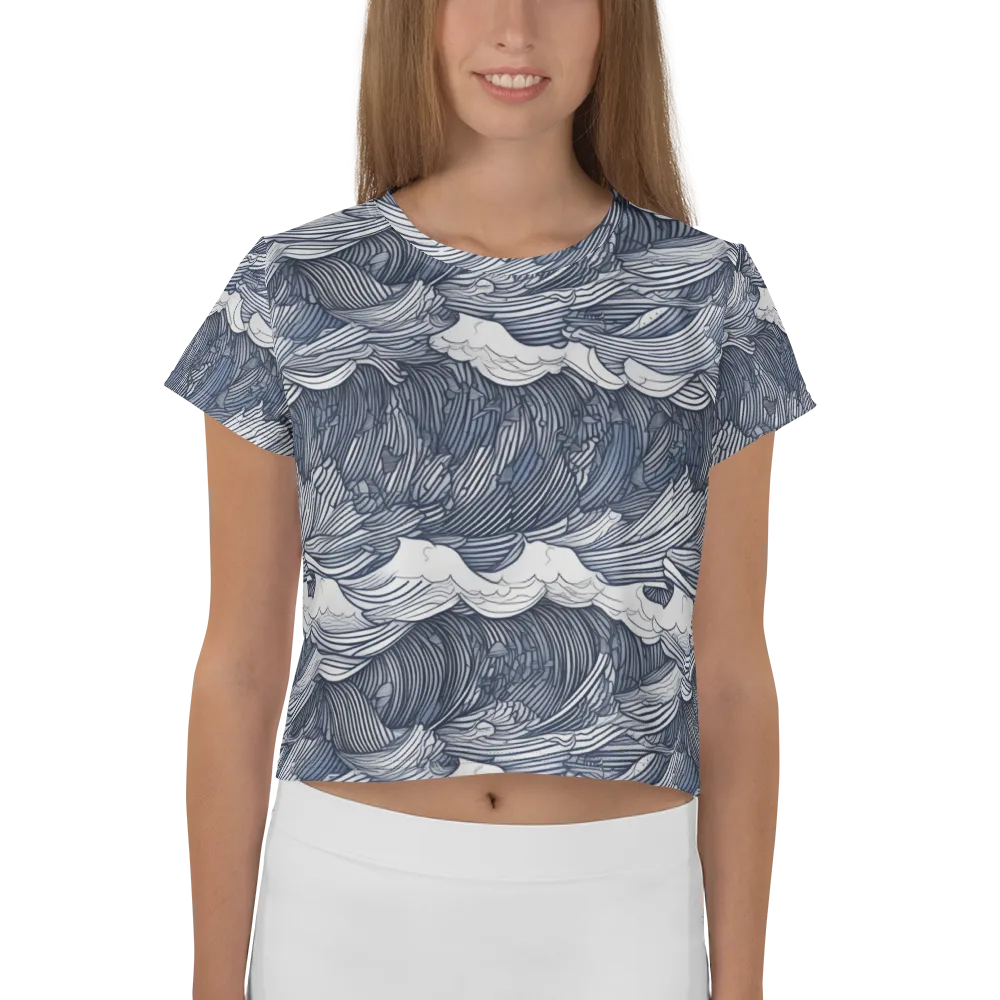 Indigo Swell on Crop Tee — Front