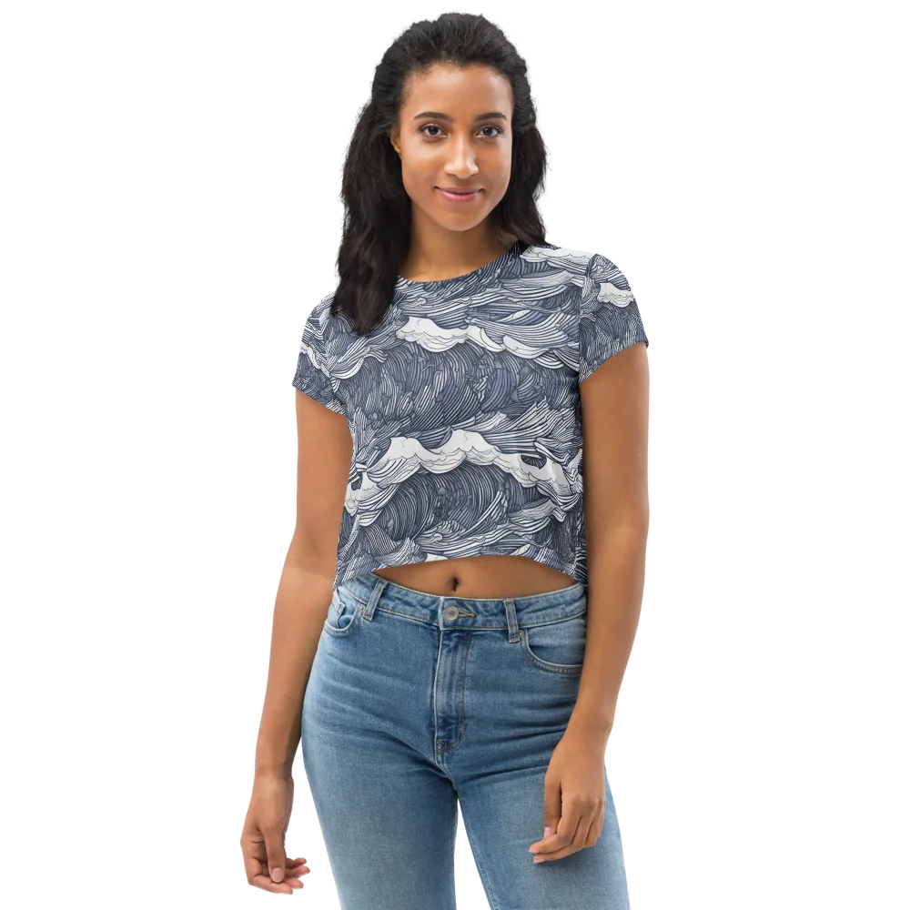 Indigo Swell on Crop Tee — Front