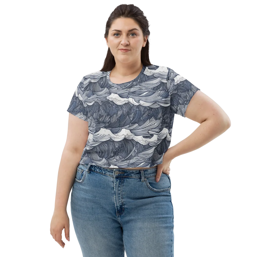 Indigo Swell on Crop Tee — Front
