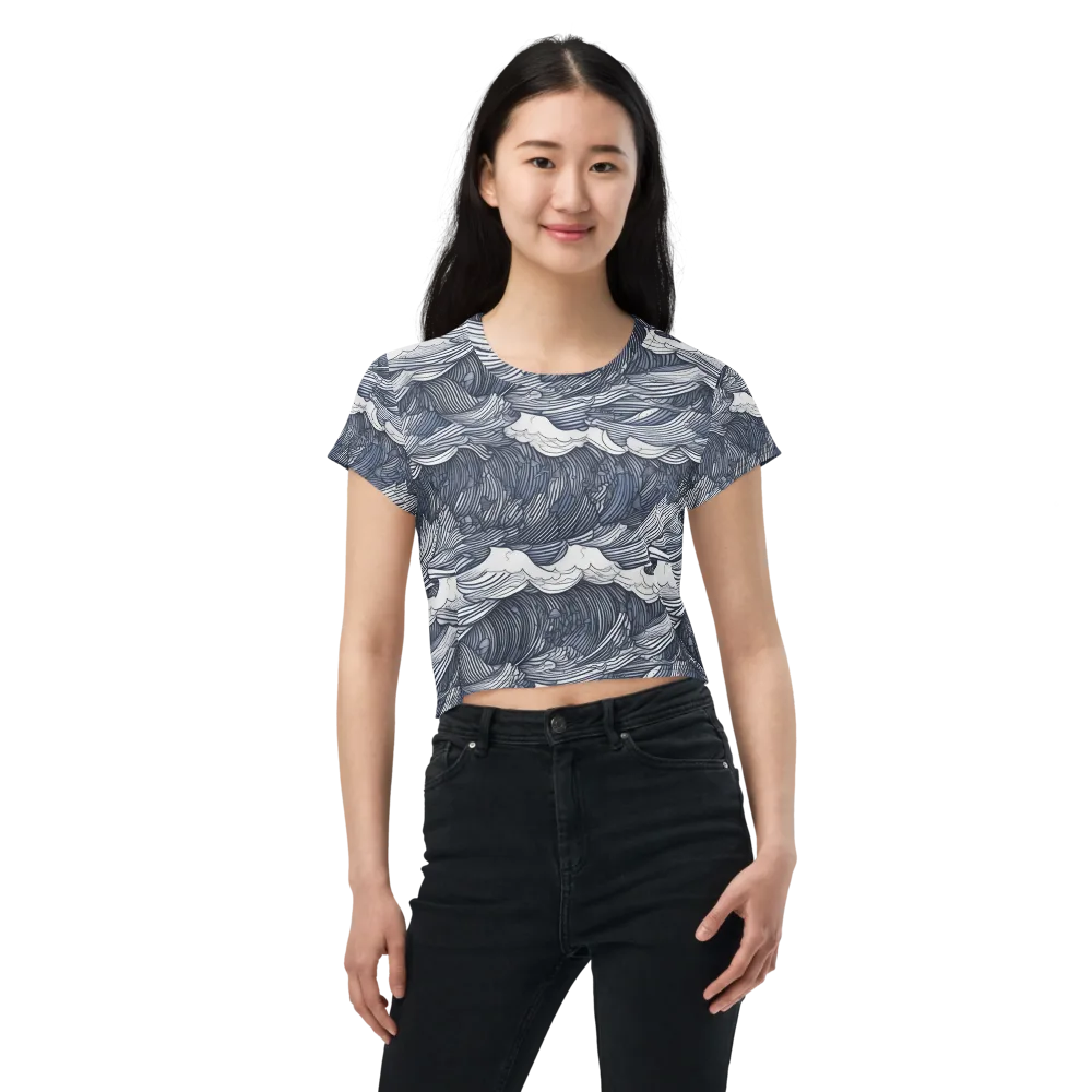 Indigo Swell on Crop Tee — Front