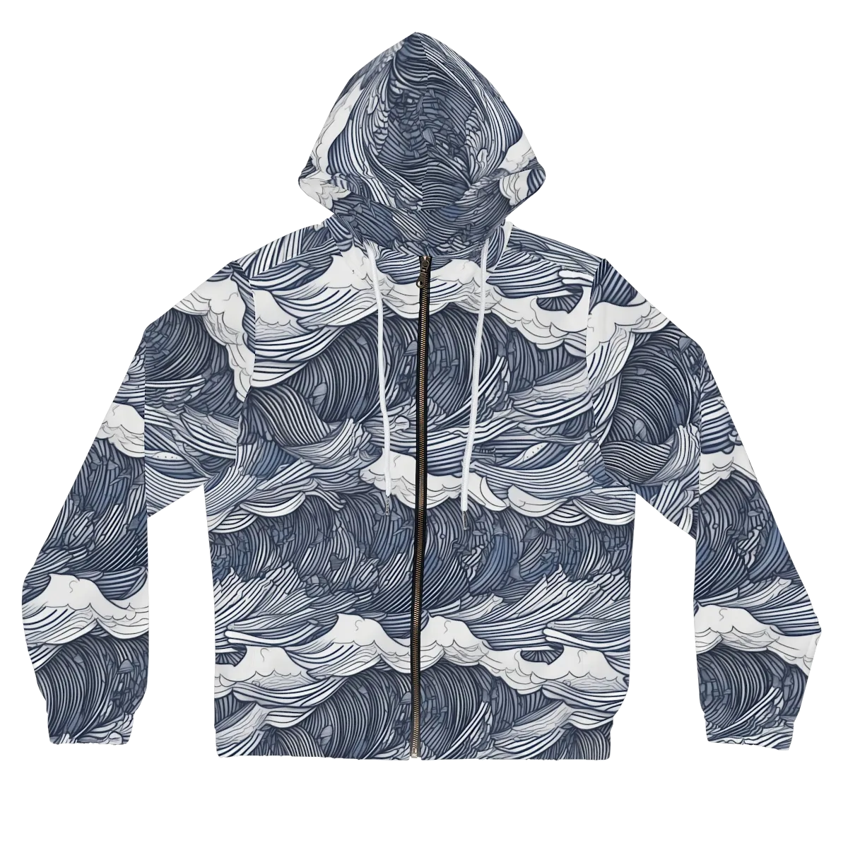 Indigo Swell on Women's Full-Zip Hoodie — Front