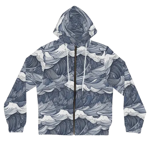 Indigo Swell on a Women's Full-Zip Hoodie