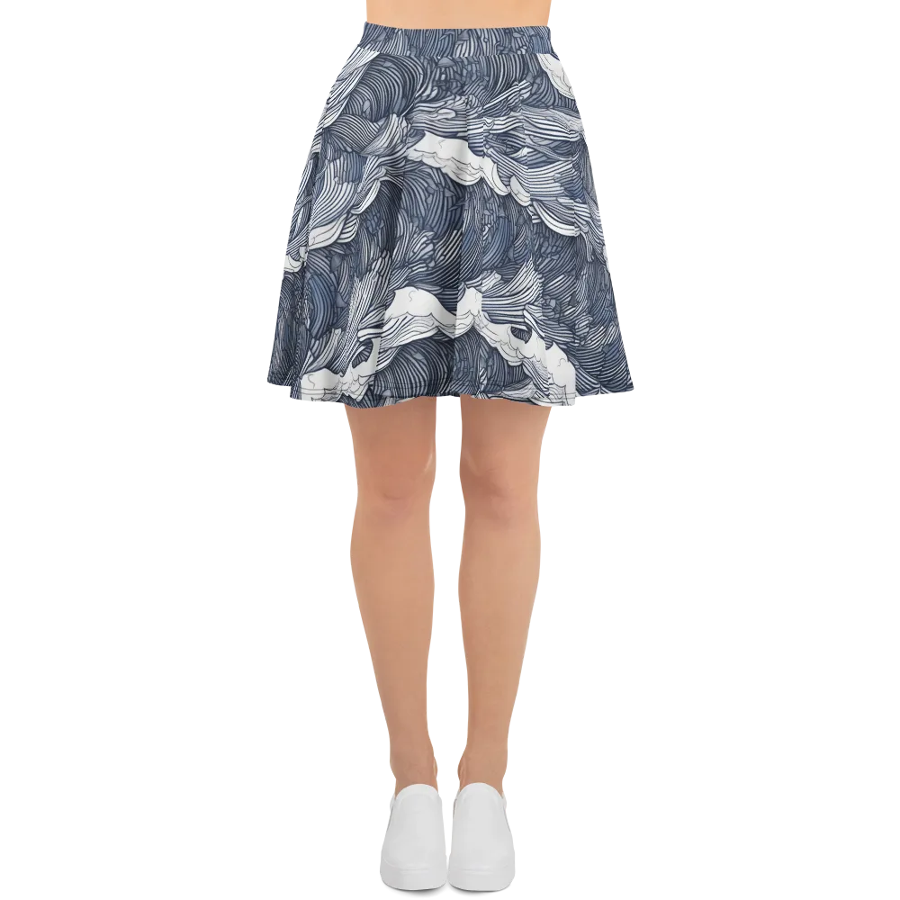 Indigo Swell on Skater Skirt — Front