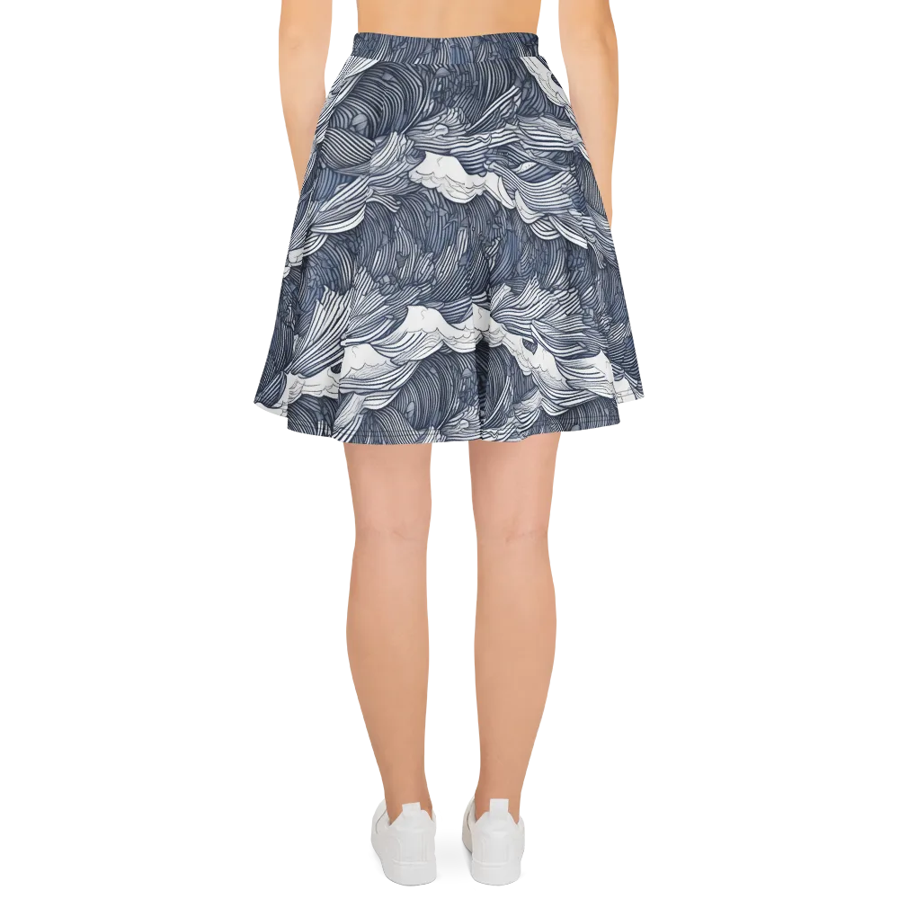 Indigo Swell on Skater Skirt — Back