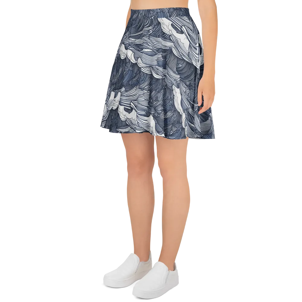 Indigo Swell on Skater Skirt — Left