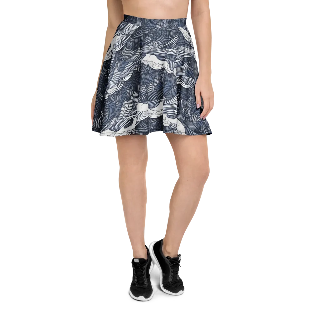 Indigo Swell on Skater Skirt — Front